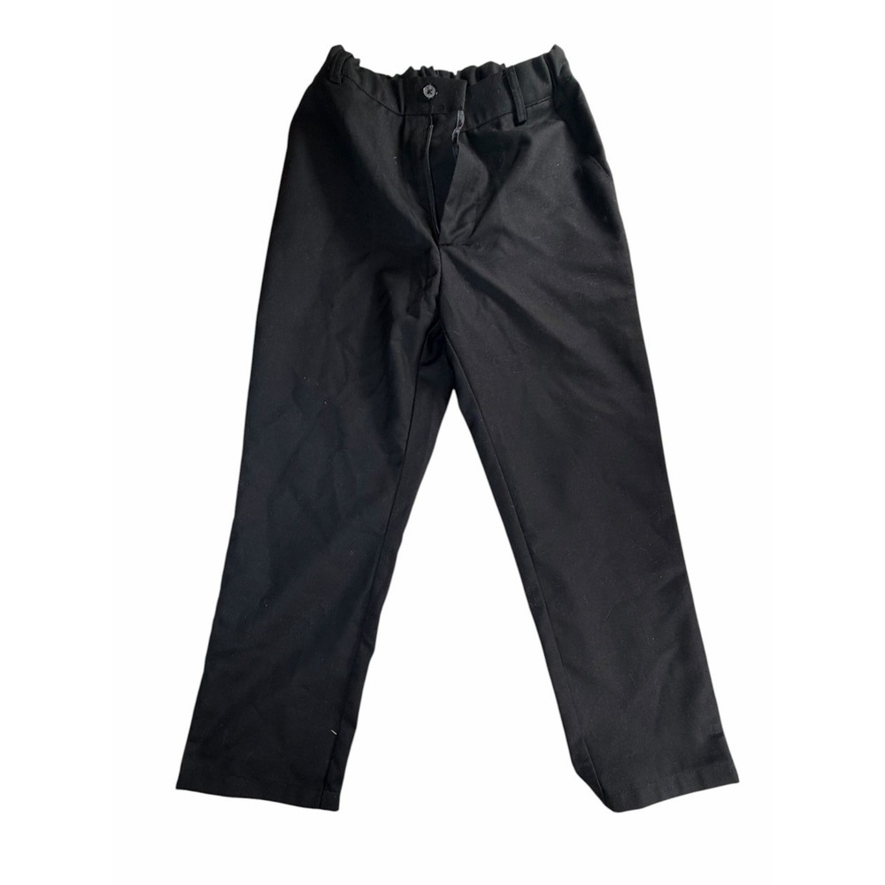 Boys Slack Pants Slim Fit Flat Front Formal Wear Adjustable Waist Band Size 7